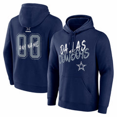 Dallas Cowboys Hustle Personalized Name & Number Hoodie - Navy - NFL