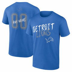 Detroit Lions Hustle Personalized Name & Number T-Shirt - Blue - NFL