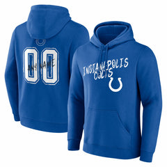 Indianapolis Colts Hustle Personalized Name & Number Hoodie - Royal - NFL