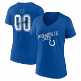Indianapolis Colts Women's Hustle Personalized Name & Number V-Neck T-Shirt - Royal - NFL