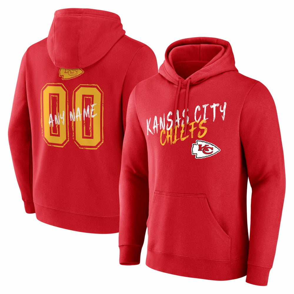 Kansas City Chiefs Hustle Personalized Name & Number Hoodie - Red - NFL