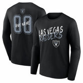 Las Vegas Raiders Hustle Personalized Name & Number Long Sleeve T-Shirt - Black - NFL