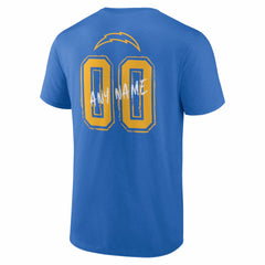 Los Angeles Chargers Hustle Personalized Name & Number T-Shirt - Powder Blue - NFL