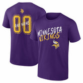 Minnesota Vikings Hustle Personalized Name & Number T-Shirt - Purple - NFL