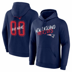 New England Patriots Hustle Personalized Name & Number Hoodie - Navy - NFL
