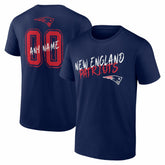 New England Patriots Hustle Personalized Name & Number T-Shirt - Navy - NFL