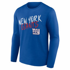 New York Giants Hustle Personalized Name & Number Long Sleeve T-Shirt - Royal - NFL