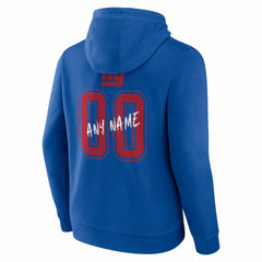 New York Giants Hustle Personalized Name & Number Hoodie - Royal - NFL
