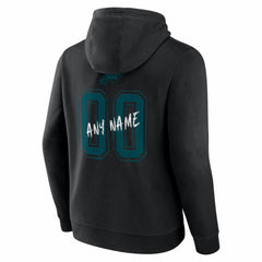 Philadelphia Eagles Hustle Personalized Name & Number Hoodie - Black - NFL