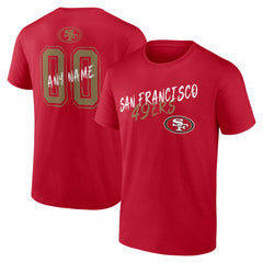 San Francisco 49ers Hustle Personalized Name & Number T-Shirt - Scarlet - NFL