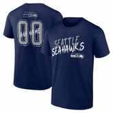 Seattle Seahawks Hustle Personalized Name & Number T-Shirt - College Navy - NFL