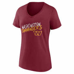 Washington Commanders Women's Hustle Personalized Name & Number V-Neck T-Shirt - Burgundy - NFL
