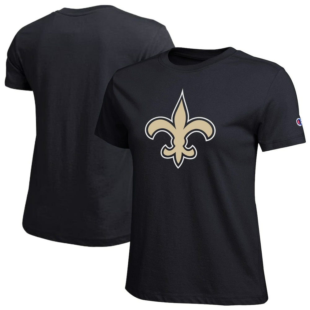 New Orleans Saints Champion Women's Logo T-Shirt - Black - NFL