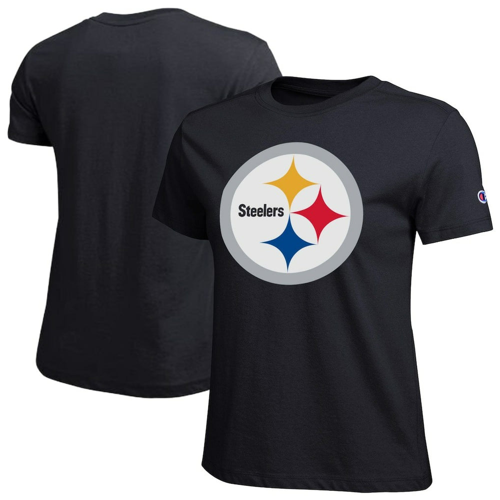 Pittsburgh Steelers Champion Women's Logo T-Shirt - Black - NFL