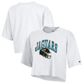 Jacksonville Jaguars Champion Women's Boyfriend Cropped T-Shirt - White - NFL