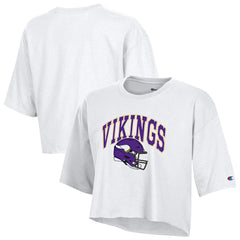 Minnesota Vikings Champion Women's Boyfriend Cropped T-Shirt - White - NFL
