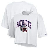 New England Patriots Champion Women's Boyfriend Cropped T-Shirt - White - NFL