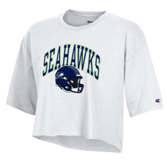 Seattle Seahawks Champion Women's Boyfriend Cropped T-Shirt - White - NFL