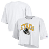 Pittsburgh Steelers Champion Women's Boyfriend Cropped T-Shirt - White - NFL