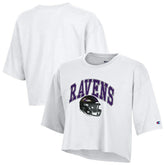 Baltimore Ravens Champion Women's Boyfriend Cropped T-Shirt - White - NFL