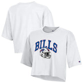 Buffalo Bills Champion Women's Boyfriend Cropped T-Shirt - White - NFL