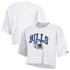 Buffalo Bills Champion Women's Boyfriend Cropped T-Shirt - White - NFL