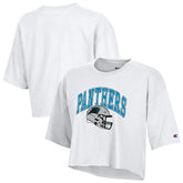 Carolina Panthers Champion Women's Boyfriend Cropped T-Shirt - White - NFL