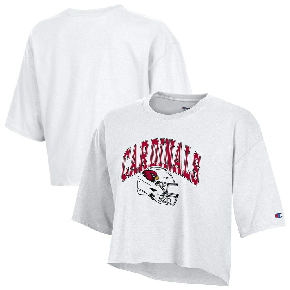 Arizona Cardinals Champion Women's Boyfriend Cropped T-Shirt - White - NFL