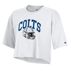 Indianapolis Colts Champion Women's Boyfriend Cropped T-Shirt - White - NFL