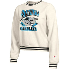 Carolina Panthers Champion Women's Reverse Weave Fleece Sweatshirt - Cream - NFL