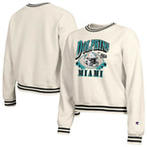 Miami Dolphins Champion Women's Reverse Weave Fleece Sweatshirt - Cream - NFL