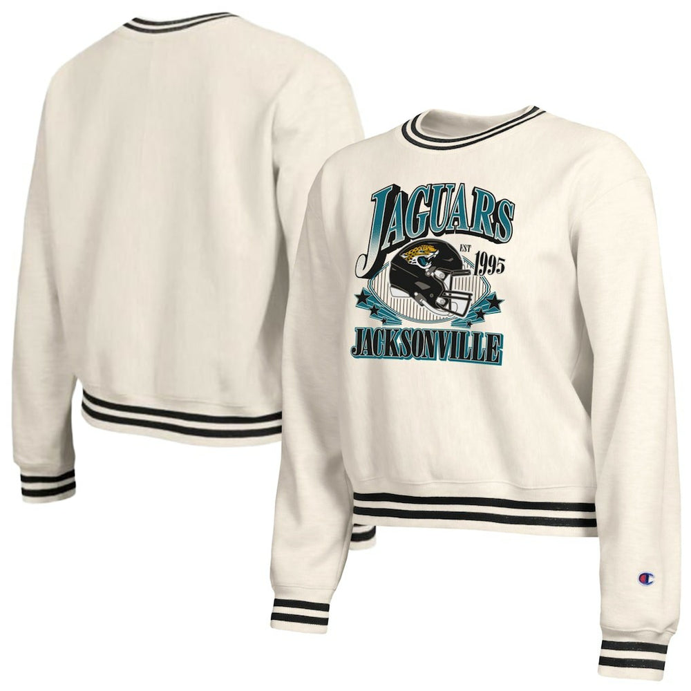 Jacksonville Jaguars Champion Women's Reverse Weave Fleece Sweatshirt - Cream - NFL