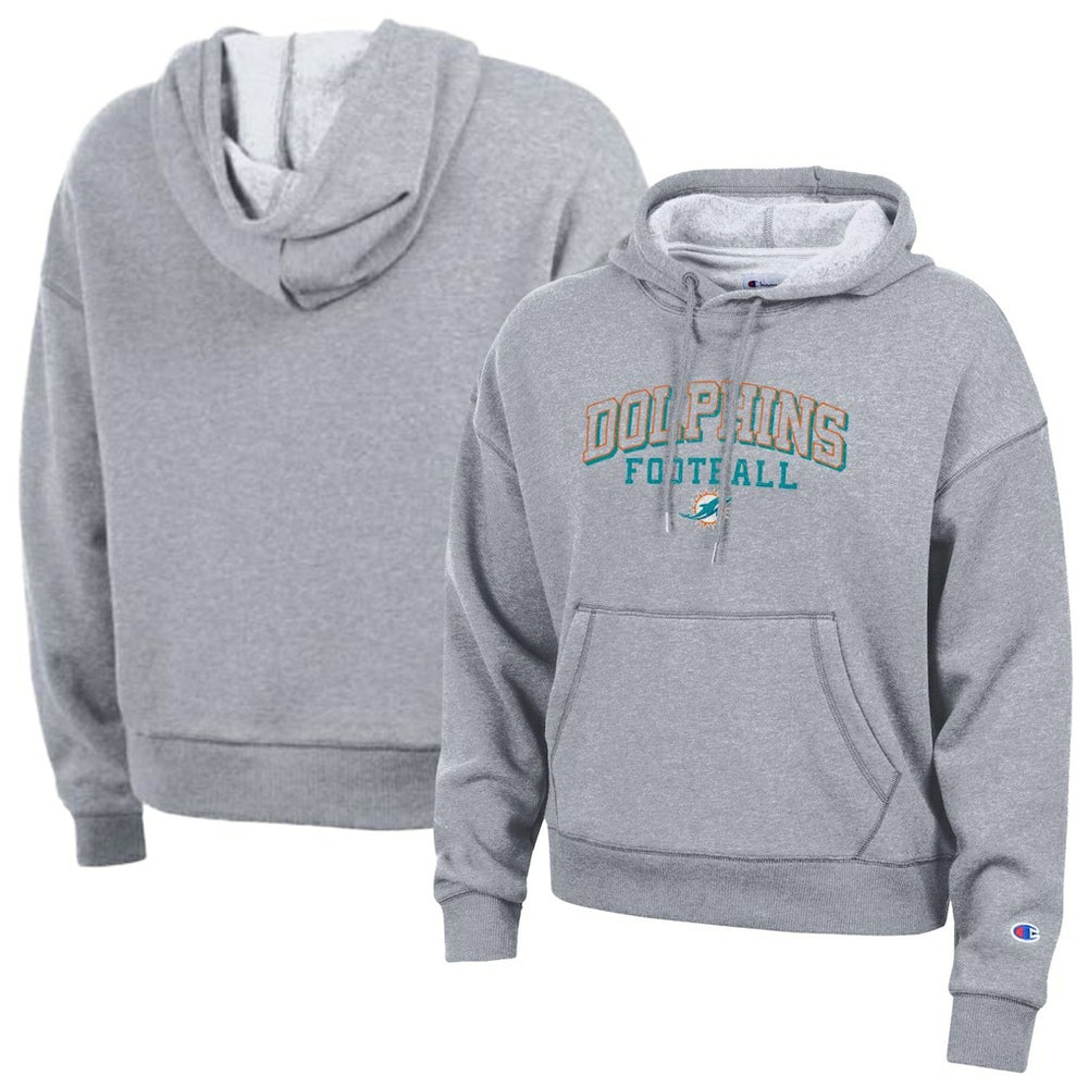 Miami Dolphins Champion Women's Triumph Tri-Blend Hoodie - Gray - NFL