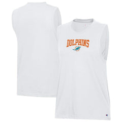 Miami Dolphins Champion Women's Muscle Tank Top - White - NFL