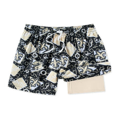 New Orleans Saints Chubbies Game Day Fit Classic Lined Swim Trunks - Black - NFL
