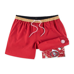 San Francisco 49ers Chubbies The Secret Lined Swim Trunks - Cardinal - NFL