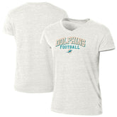 Miami Dolphins Champion Women's Triumph Tri-Blend V-Neck T-Shirt - White - NFL