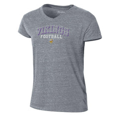 Minnesota Vikings Champion Women's Triumph Tri-Blend V-Neck T-Shirt - Heather Gray - NFL