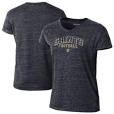 New Orleans Saints Champion Women's Triumph Tri-Blend V-Neck T-Shirt - Black - NFL