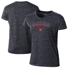 San Francisco 49ers Champion Women's Triumph Tri-Blend V-Neck T-Shirt - Black - NFL