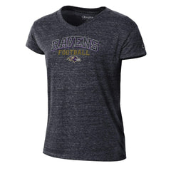 Baltimore Ravens Champion Women's Triumph Tri-Blend V-Neck T-Shirt - Black - NFL