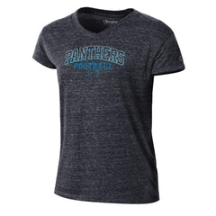 Carolina Panthers Champion Women's Triumph Tri-Blend V-Neck T-Shirt - Black - NFL