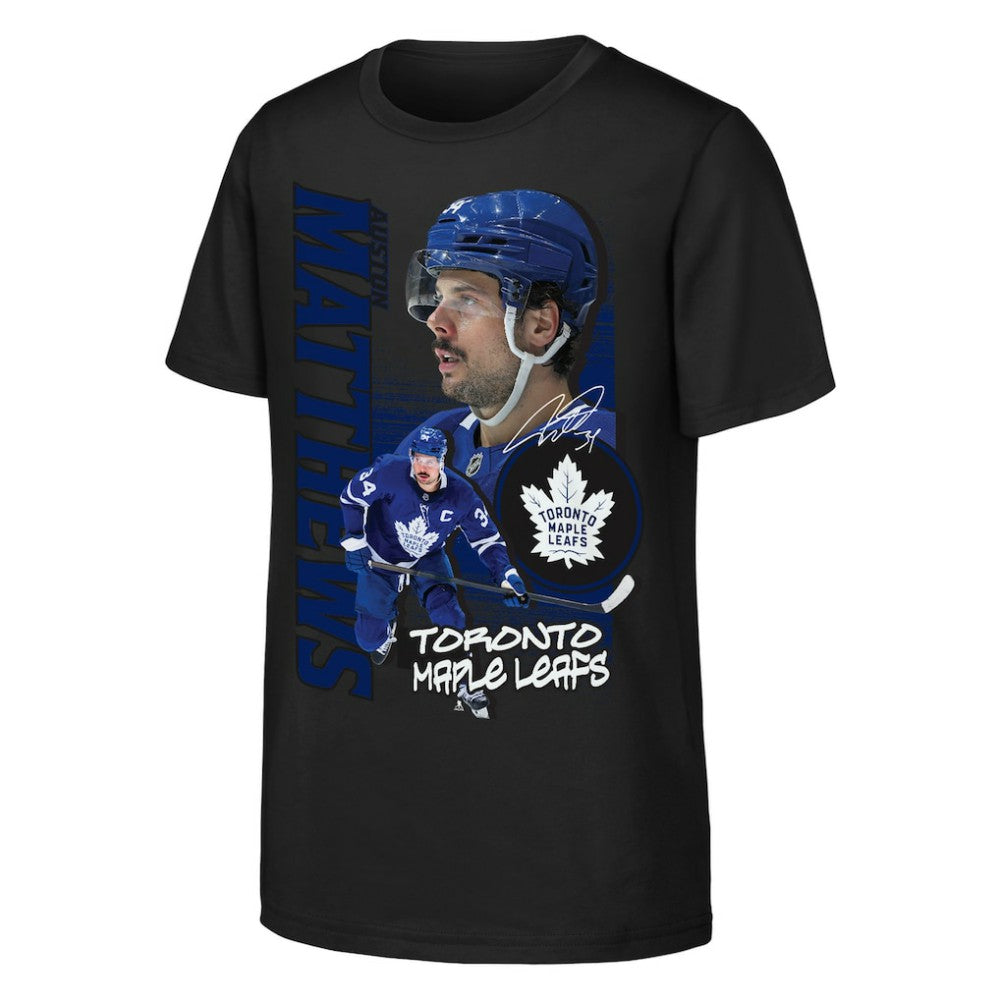 Auston Matthews Toronto Maple Leafs Outerstuff Youth Playmaker T-Shirt - Black | NHL online