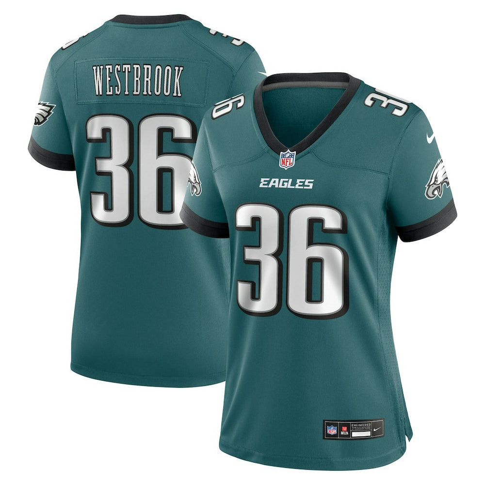 Brian Westbrook Philadelphia Eagles Women's Team Retired Game Jersey - Midnight Green - Nike