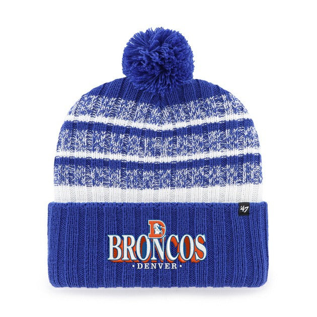 Denver Broncos '47 Tavern Cuffed Knit Hat with Pom - Royal - 47 brand