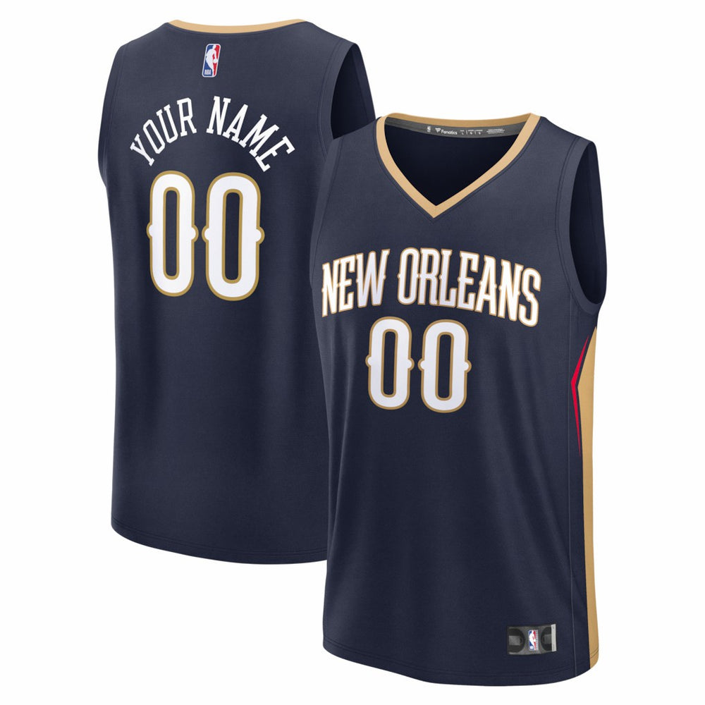 Fanatics New Orleans Pelicans Fastbreak Custom Jersey Icon Edition Navy