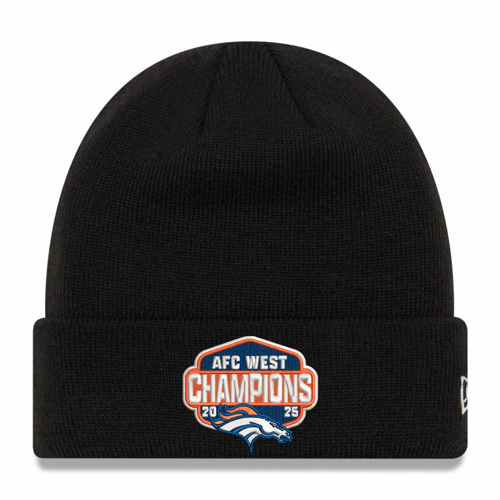 Denver Broncos New Era 2025 AFC West Division Champions Cuffed Knit Hat - Black - NFL