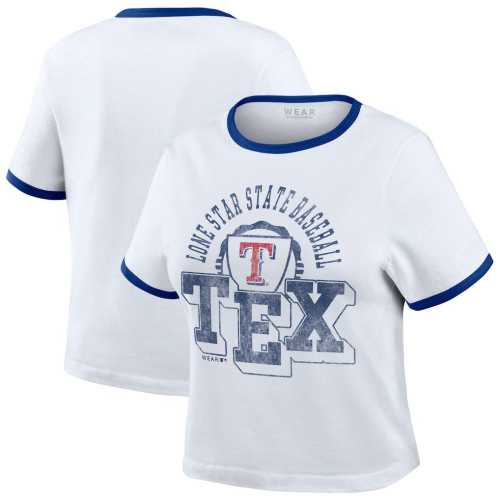 Texas Rangers WEAR by Erin Andrews Women's Ringer Baby T-Shirt Sale