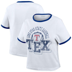 Texas Rangers WEAR by Erin Andrews Women's Ringer Baby T-Shirt Sale