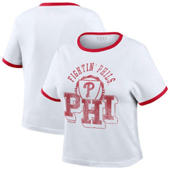 Philadelphia Phillies WEAR by Erin Andrews Women's Ringer Baby T-Shirt Online